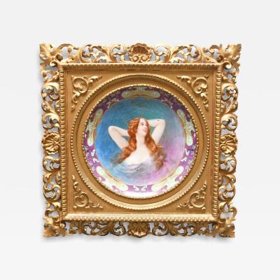 German Porcelain Charger Depicting a Young Maiden Circa 1900 