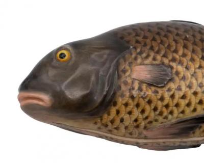 German Porcelain Fish Form Box