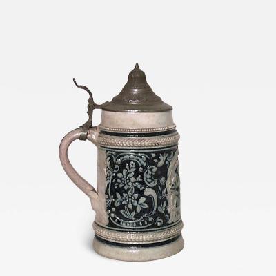 German Porcelain and Pewter Beer Stein