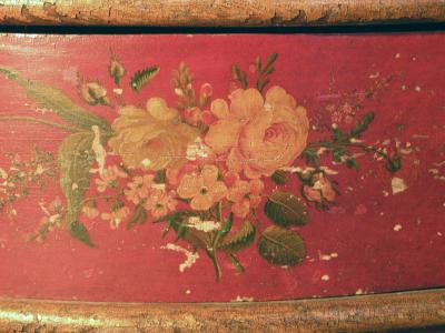 German Red Painted 18th Century Serpentine Front Commode