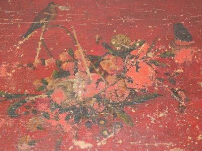 German Red Painted 18th Century Serpentine Front Commode