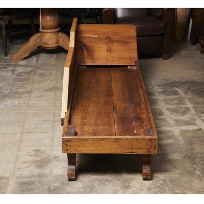 German Rustic Pine Chaise