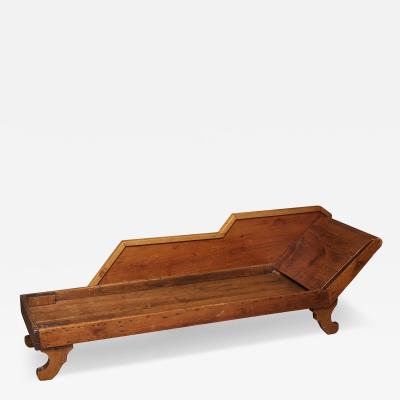 German Rustic Pine Chaise