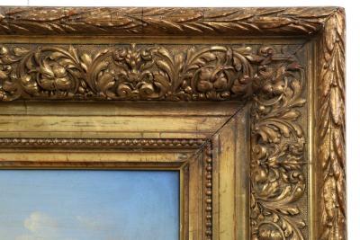 German School 19th Century Oil Painting of a Hiker in an Alpine Landscape