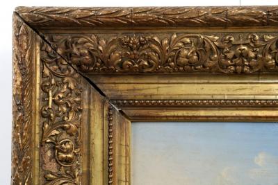 German School 19th Century Oil Painting of a Hiker in an Alpine Landscape