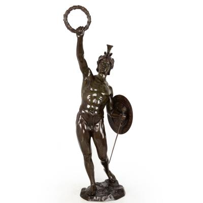 German School Bronze Sculpture of Victorious Achilles circa 1900