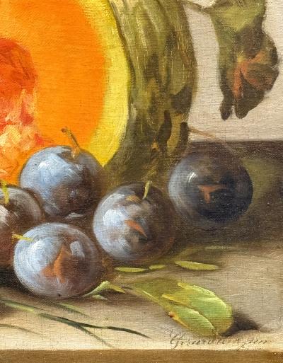 German School Still Life with Fruit and Melon 