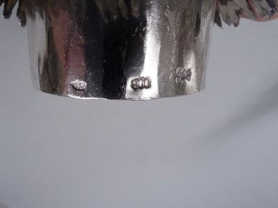 German Silver Barnyard Hen Spice Box with Funny Flouncy Tail