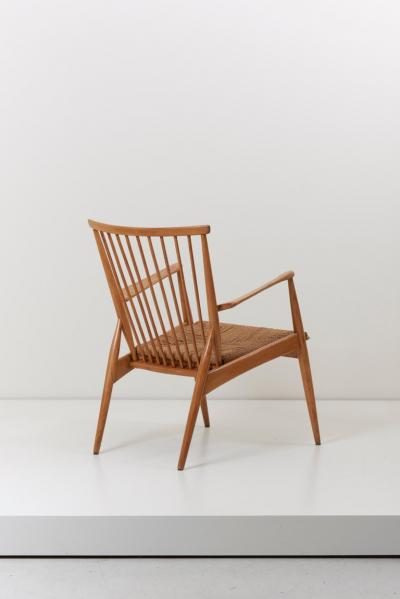 German Studio Lounge Chairs in Ash and Papercord