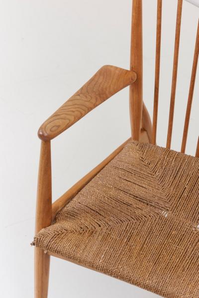 German Studio Lounge Chairs in Ash and Papercord