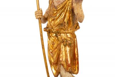 German or Austrian Polychromed Statue Sculpture of Saint John the Baptist