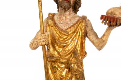 German or Austrian Polychromed Statue Sculpture of Saint John the Baptist