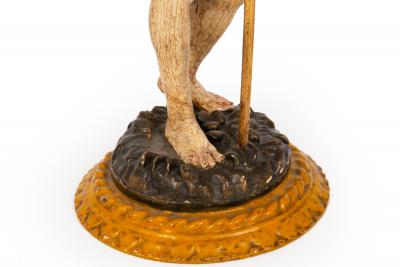 German or Austrian Polychromed Statue Sculpture of Saint John the Baptist