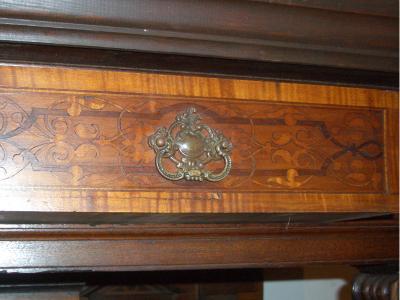German or Swiss Late Renaissance Baroque 17th Century Inlaid Buffet Cabinet
