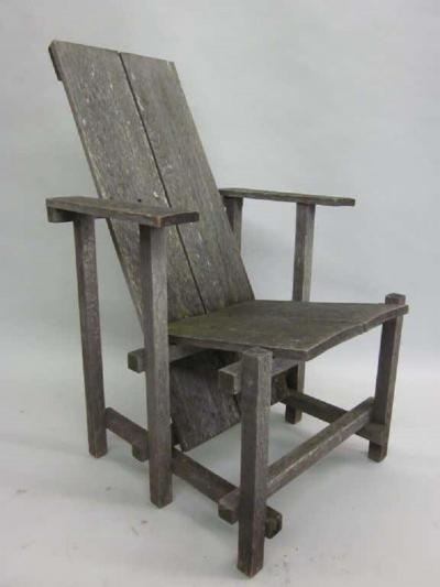 Gerrit Rietveld Pair of Modern Lounge Garden Chairs in the Style of Gerrit Rietveld