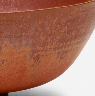 Gertrud Otto Natzler Gertrud and Otto Natzler Bowl Earthenware with Flame Red Mat Glaze 1945