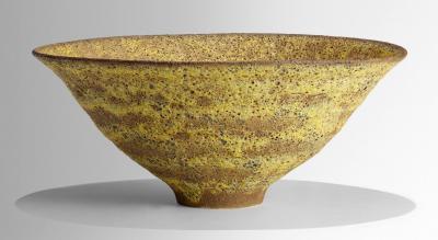 Gertrud Otto Natzler Gertrud and Otto Natzler Important Large Sulphur Crater Bowl 1959