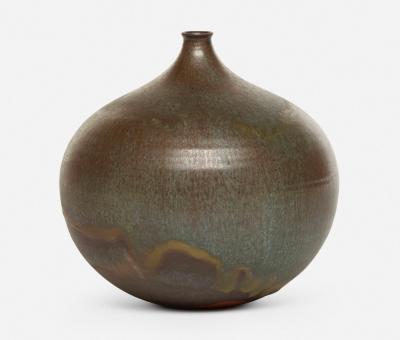 Gertrud Otto Natzler Gertrud and Otto Natzler Round Bottle with Lip 1967