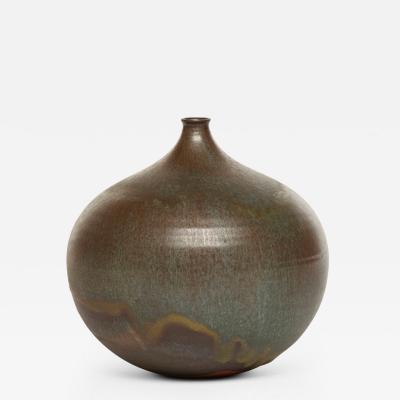 Gertrud Otto Natzler Gertrud and Otto Natzler Round Bottle with Lip 1967