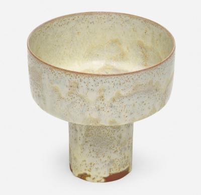 Gertrud Otto Natzler Otto Natzler and Gertrud Natzler Footed Cylindrical Bowl Chalice 1965