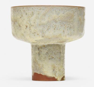 Gertrud Otto Natzler Otto Natzler and Gertrud Natzler Footed Cylindrical Bowl Chalice 1965