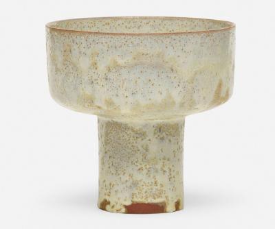 Gertrud Otto Natzler Otto Natzler and Gertrud Natzler Footed Cylindrical Bowl Chalice 1965