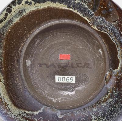 Gertrud Otto Natzler Otto Natzler and Gertrud Natzler Long Necked Cylindrical Bottle with Lip 1967