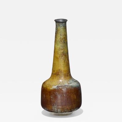 Gertrud Otto Natzler Otto Natzler and Gertrud Natzler Long Necked Cylindrical Bottle with Lip 1967