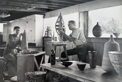 Gertrud Otto Natzler Otto Natzler and Gertrud Natzler Monumental Studio Bowl 1956