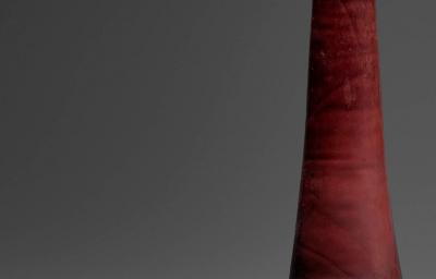 Gertrud Otto Natzler Otto Natzler and Gertrud Natzler Rare Squat Bottle Form with Long Neck 1974