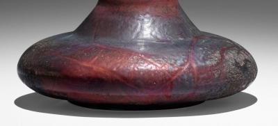 Gertrud Otto Natzler Otto Natzler and Gertrud Natzler Rare Squat Bottle Form with Long Neck 1974