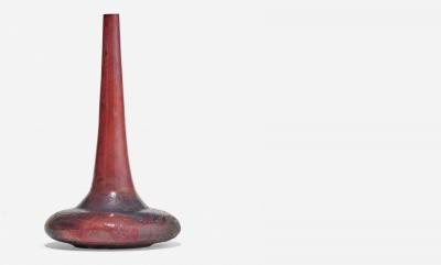 Gertrud Otto Natzler Otto Natzler and Gertrud Natzler Rare Squat Bottle Form with Long Neck 1974