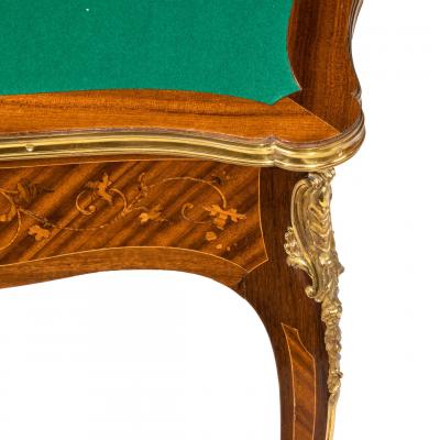 Gervais Durand Pair of kingwood card tables by G Durand
