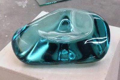 Ghir Studio A Hand Cut Lava Glass Bowl by Ghiro