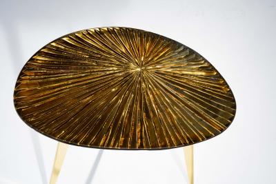 Ghir Studio Ambra Coffee Table Amber Cristal and Brass by Ghir Studio