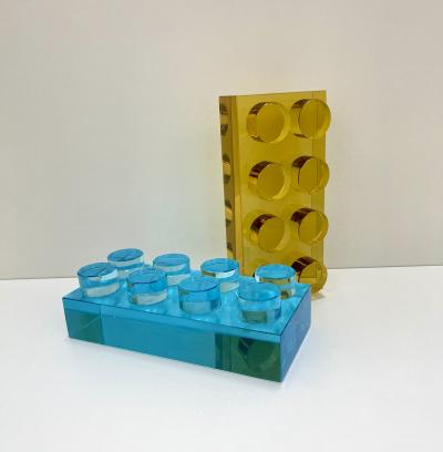 Ghir Studio Brick Contemporary Handmade Crystal Sculpture by Ghir Studio