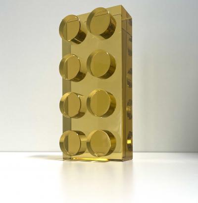 Ghir Studio Brick Contemporary Handmade Crystal Sculpture by Ghir Studio