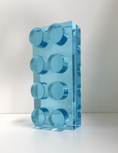 Ghir Studio Brick Contemporary Handmade Crystal Sculpture by Ghir Studio
