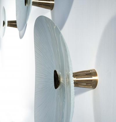 Ghir Studio Conchiglie Sconce Hand carved glass Gold plated Brass by Ghir Studio Big