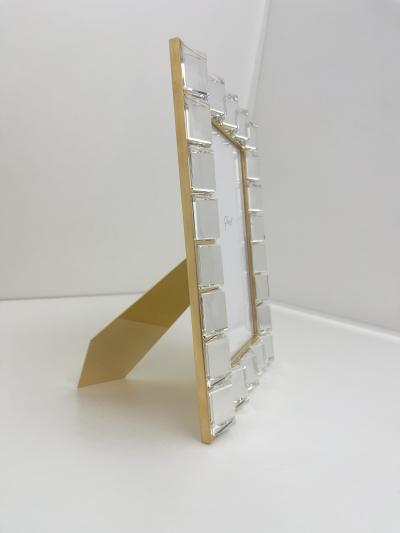 Ghir Studio Contemporary Picture Frame Handmade Crystal and 24Kt Gold plated Brass