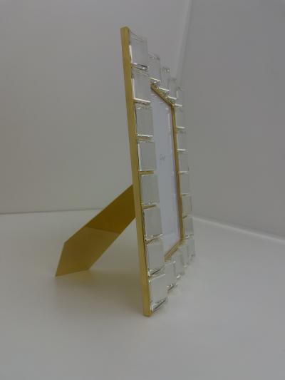 Ghir Studio Contemporary Picture Frame Handmade Crystal and 24Kt Gold plated Brass