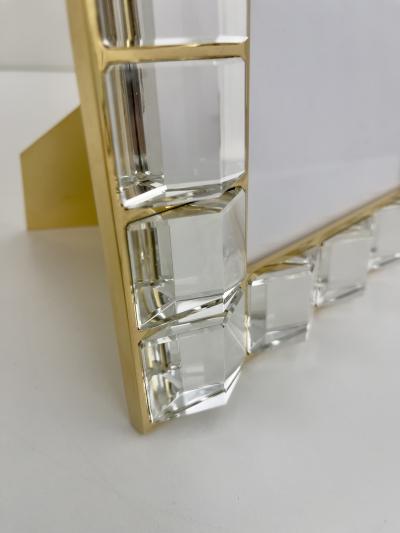 Ghir Studio Contemporary Picture Frame Handmade Crystal and 24Kt Gold plated Brass
