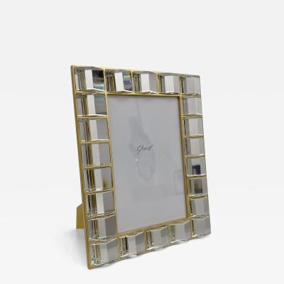 Ghir Studio Contemporary Picture Frame Handmade Crystal and 24Kt Gold plated Brass