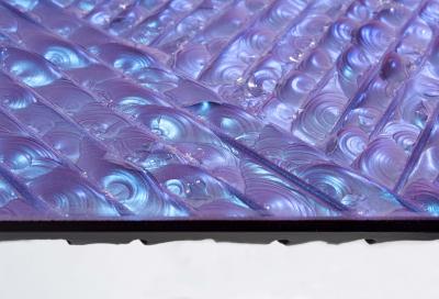 Ghir Studio Contemporary Velluto Coffee Table blue Crystal and Black Brass by Ghir Studio