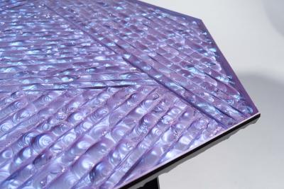 Ghir Studio Contemporary Velluto Coffee Table blue Crystal and Black Brass by Ghir Studio