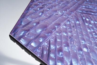 Ghir Studio Contemporary Velluto Coffee Table blue Crystal and Black Brass by Ghir Studio