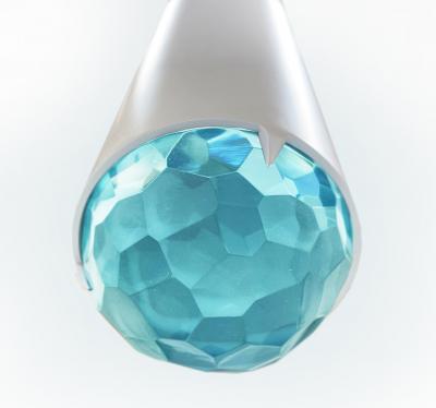 Ghir Studio Contemporary White Brass Pendant with Handmade Crystal Gem By Ghir Studio