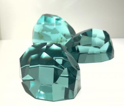 Ghir Studio Gems Set of Three Aquamarine Crystal Sculptures by Ghir Studio