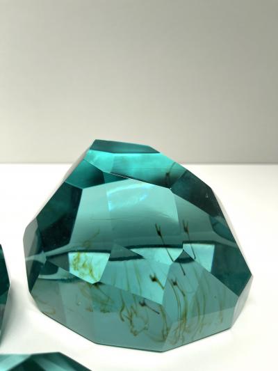 Ghir Studio Gems Set of Three Aquamarine Crystal Sculptures by Ghir Studio
