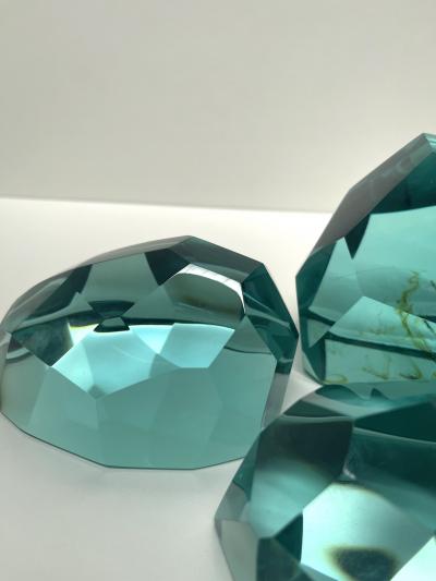 Ghir Studio Gems Set of Three Aquamarine Crystal Sculptures by Ghir Studio